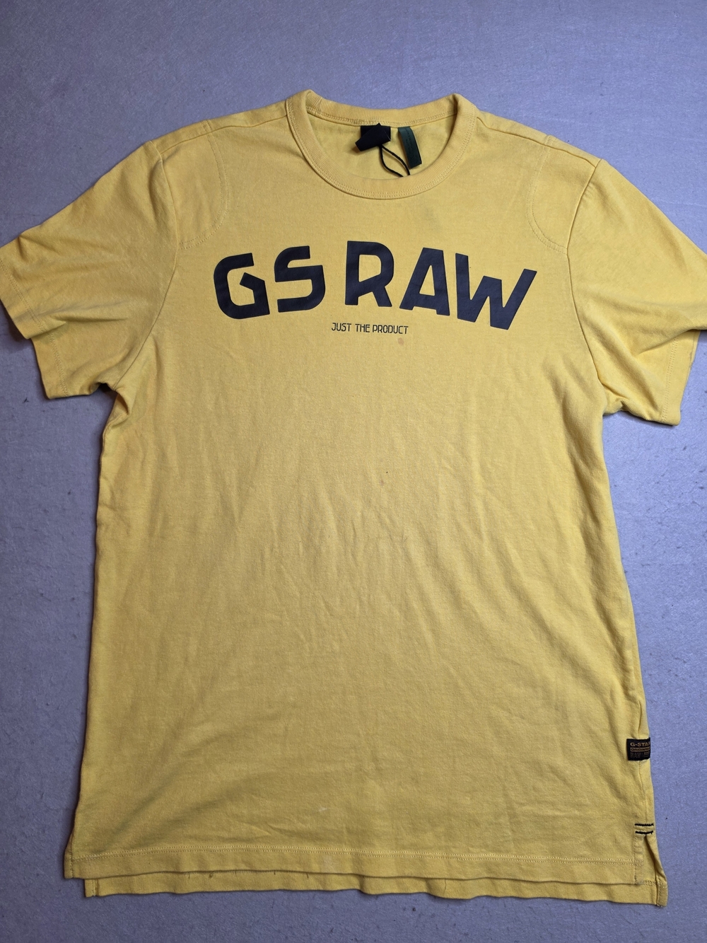 G-Star Men’s Yellow Logo Crew Neck T-Shirt